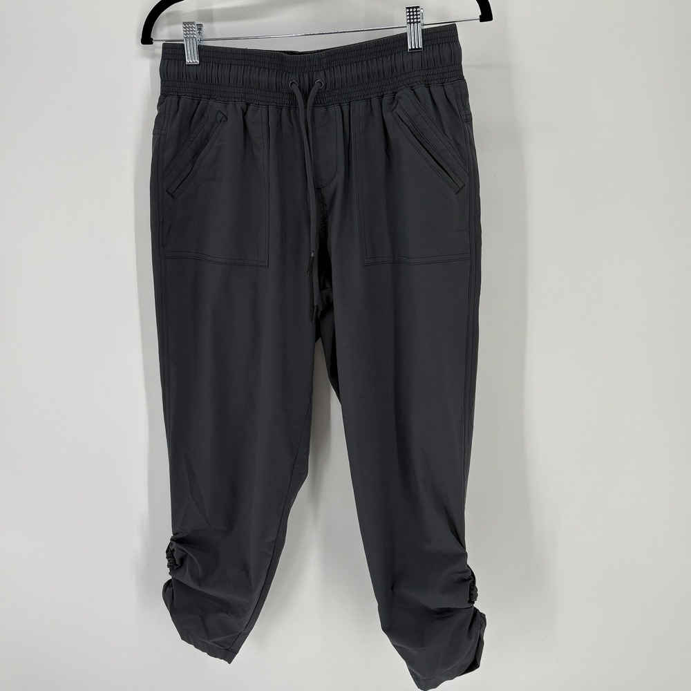 prAna Pants Womens Small Gray Midtown Cropped Joggers Drawstring Athletic